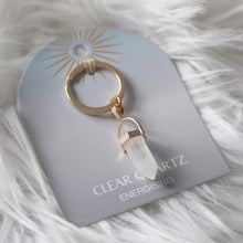 Load image into Gallery viewer, Clear Quartz Crystal Keyring
