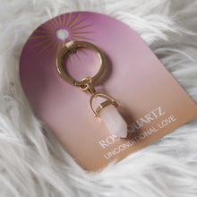 Load image into Gallery viewer, Rose Quartz Crystal Keyring
